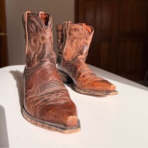 Dan Post Vintage Brown Leather Western Cowboy Boots - Size 8